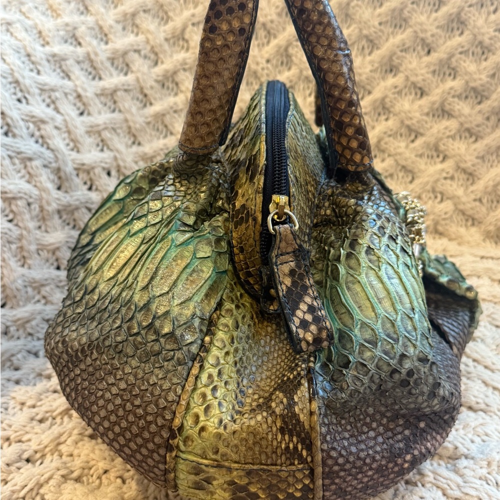 Ghibli Genuine Python Skin Handbag Italian Designer - Picture 8 of 12